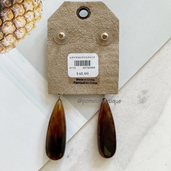Anthropologie Resin Stone Drop Earrings - Picture 2 of 3